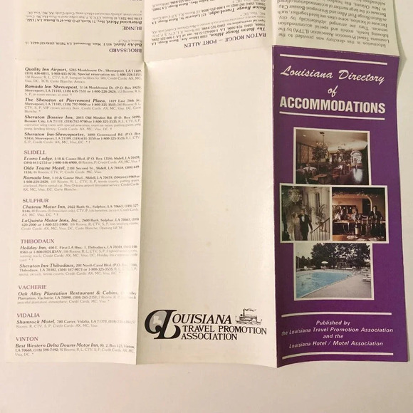 Vintage Lot of 4 Louisiana Brochures Howard Johnson Holiday Inn Hotels Pamphlets - Picture 14 of 16